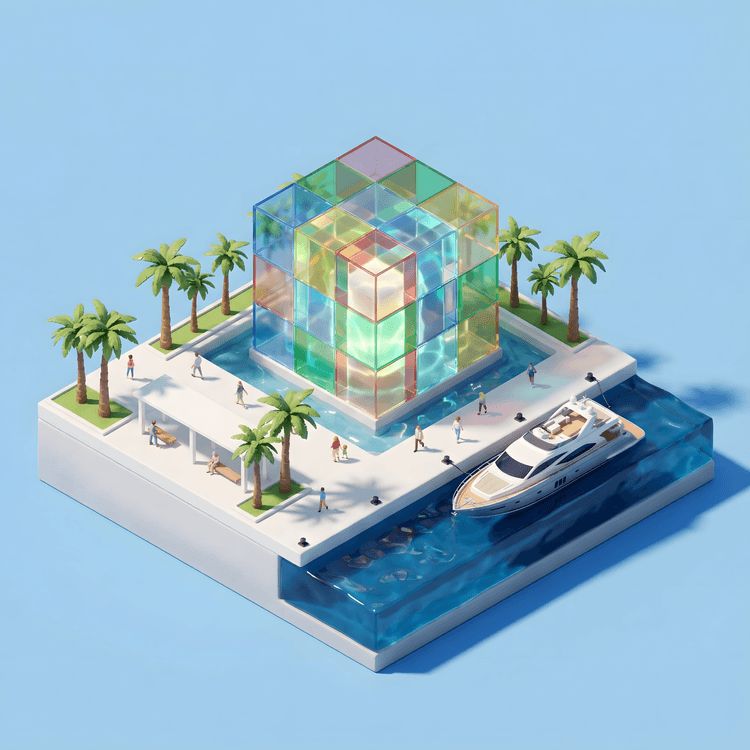 El Cubo: Centre Pompidou Málaga Isometric Diorama
