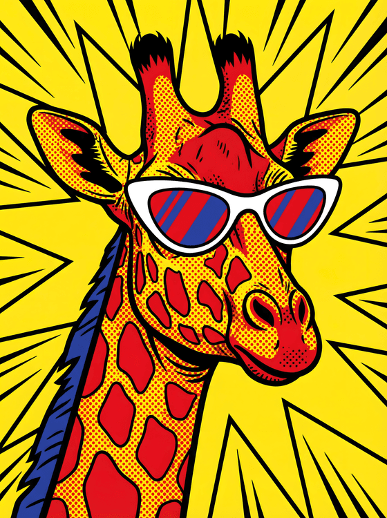 Retro Sunglasses Giraffe Pop Art