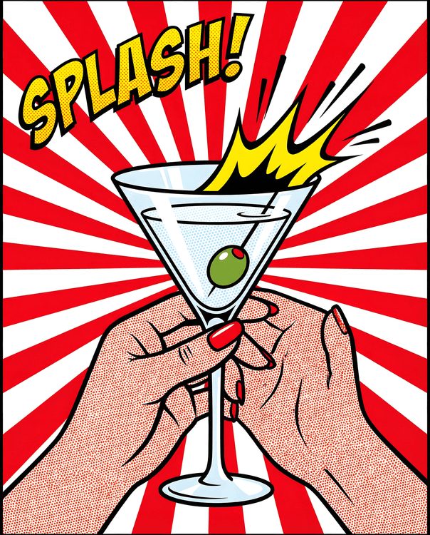 The Martini Splash Pop Art