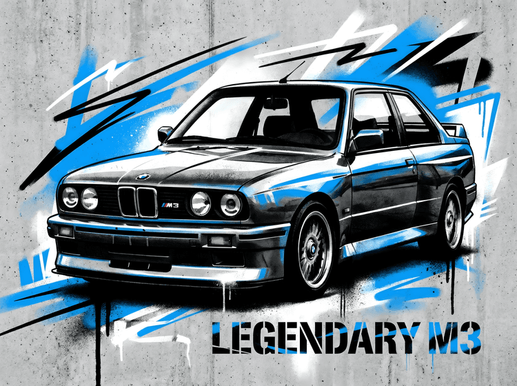 BMW E30 M3: Legendary Urban Street Art Mural