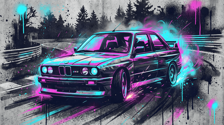 BMW E30 M3: Neon Forest Drift