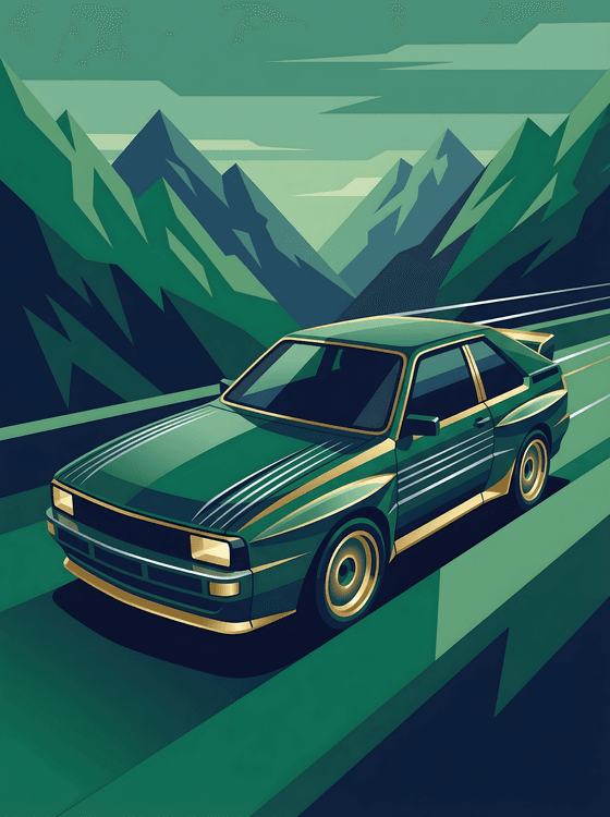 Audi Quattro S1: Emerald Alpine Motion