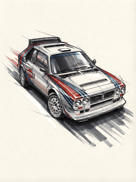 Lancia Delta S4 Martini Racing Rally Illustration
