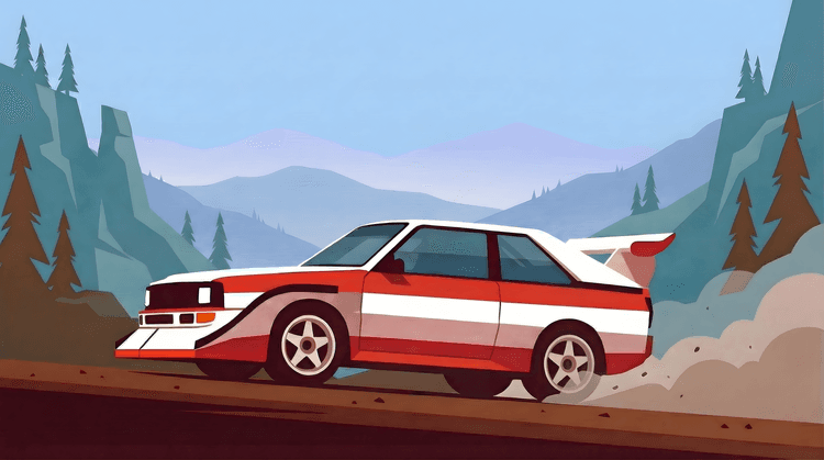 Audi Sport Quattro S1 Alpine Rally Illustration