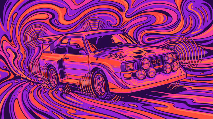 Audi Quattro S1: Psychedelic Rally Pulse
