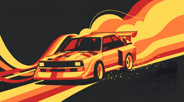 Audi Quattro S1: Retro Graphic Surge