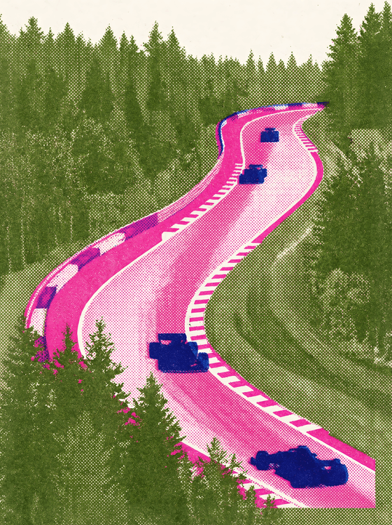 Neon Forest Circuit: Risograph Grand Prix