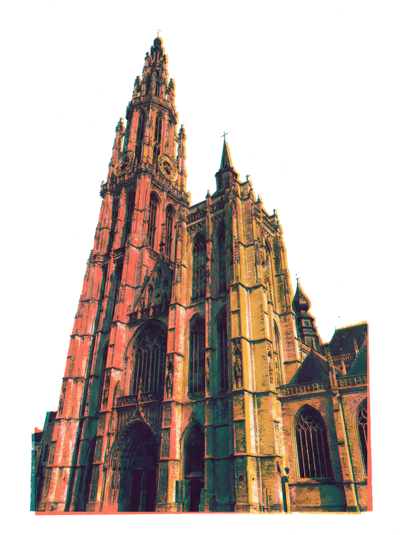 Antwerp Cathedral Pop Art Spire