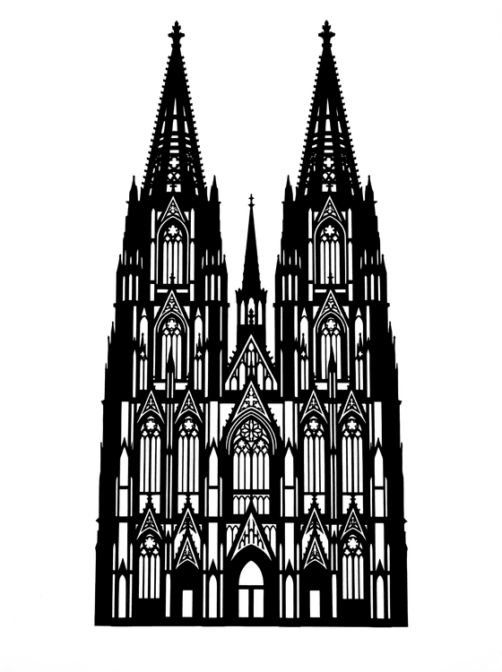 Cologne Cathedral Gothic Silhouette