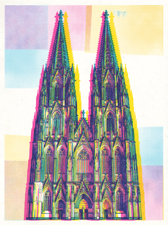 Cologne Cathedral Halftone Pop Art