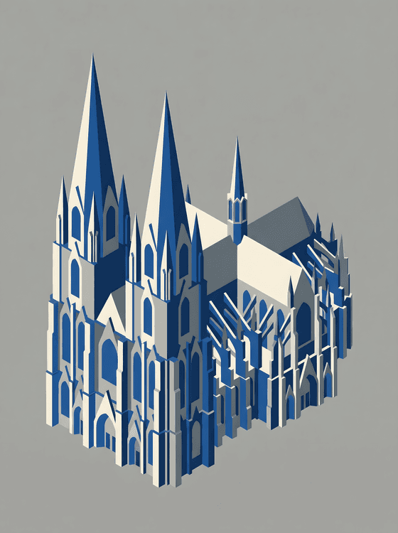 Cologne Cathedral Isometric Minimalist