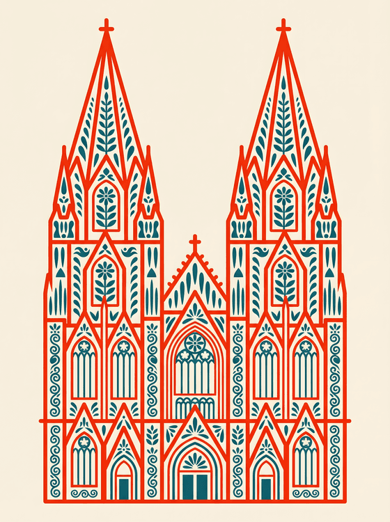 Cologne Cathedral Botanical Folk Art
