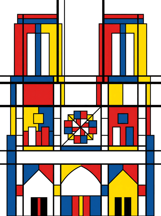 Notre-Dame De Stijl Abstraction