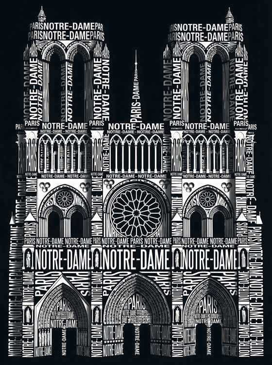 Notre-Dame Paris Typographic Architecture