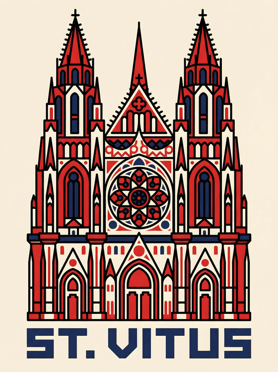 St. Vitus Cathedral Modern Graphic Poster