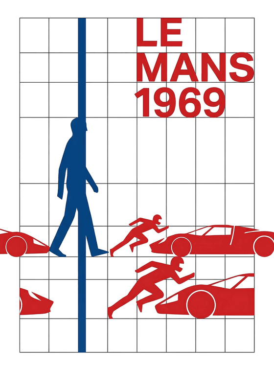 Le Mans 1969 Minimalist Racing Grid Poster