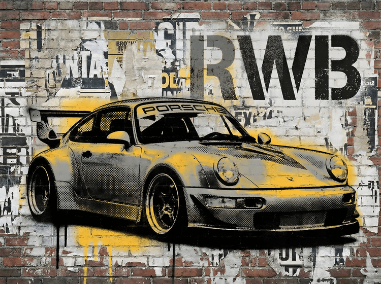 Urban Pulse: RWB 964 Stencil Mural