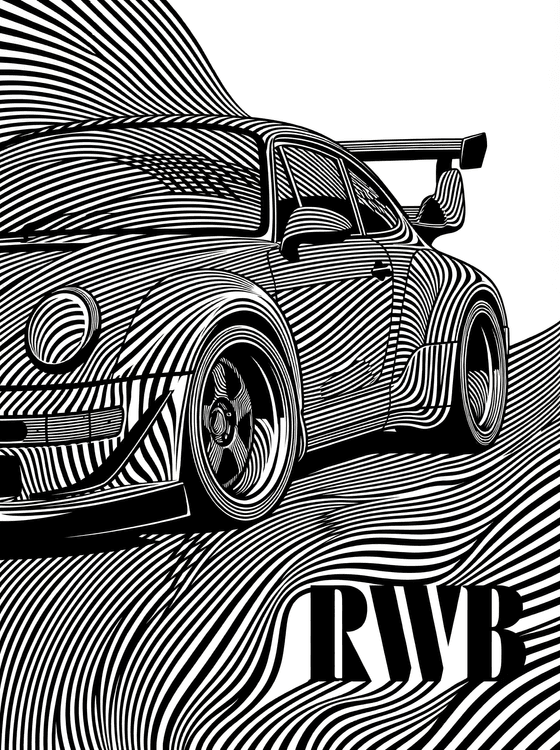 Porsche 911 RWB: Op Art Kinetic Flow