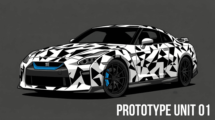 Nissan GT-R R35 Prototype Unit 01 Dazzle Camo