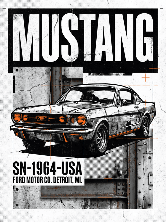 Ford Mustang 1964 Detroit Industrial Collage