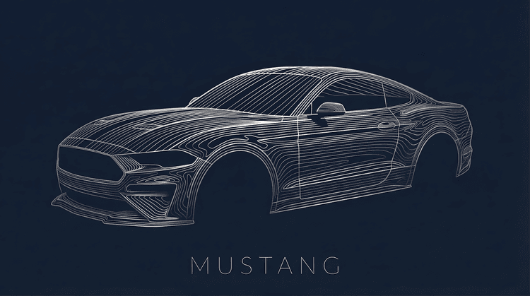 Ford Mustang Topographic Wireframe
