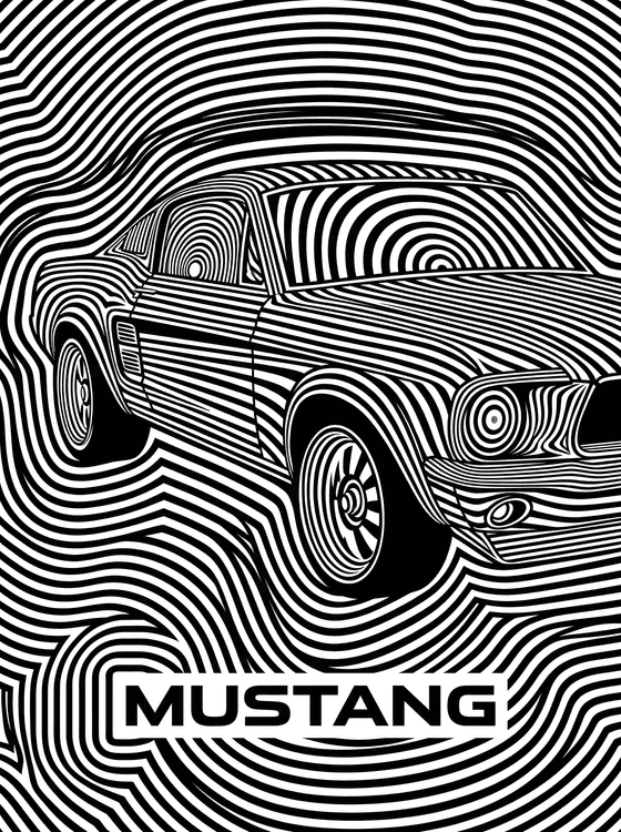 Ford Mustang Op Art Optical Pulse