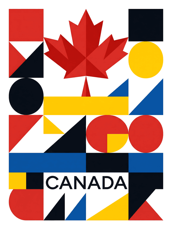 Canada Modernist Geometric Abstract Poster