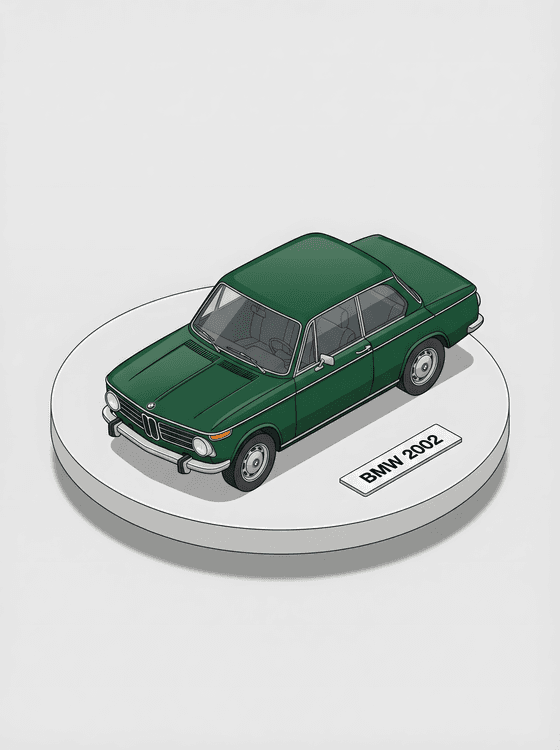 BMW 2002 Isometric Miniature Diorama - Green