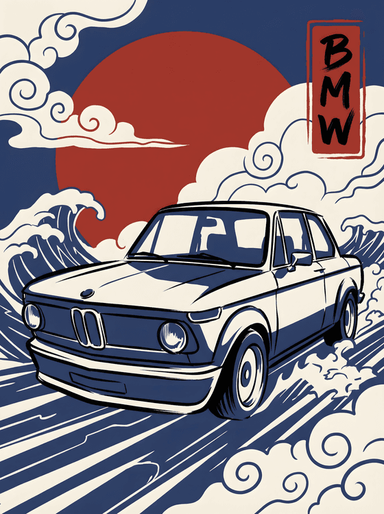 BMW 2002 Great Wave Ukiyo-e Fusion