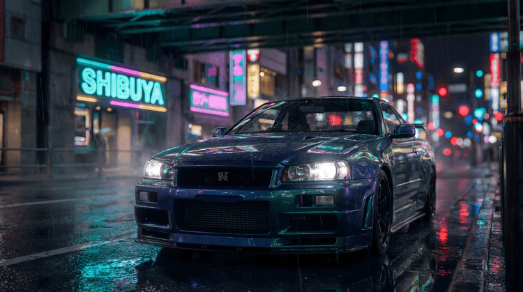 Midnight in Shibuya Skyline R34
