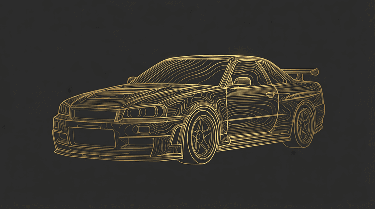 Gold Topography: Nissan Skyline GT-R R34