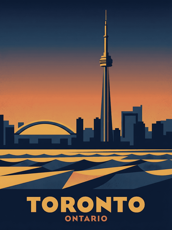 Toronto Skyline Vintage Travel Poster