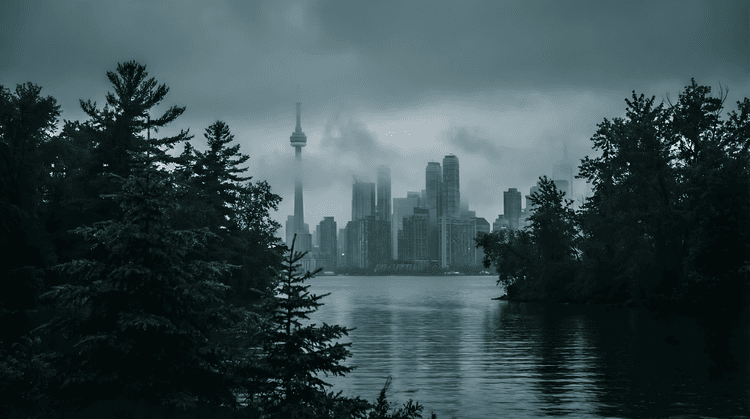Misty Toronto: A Moody Skyline View