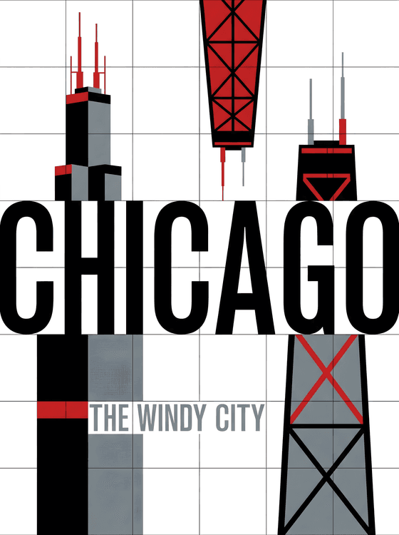 The Windy City: Chicago Minimalist Skyline Poster