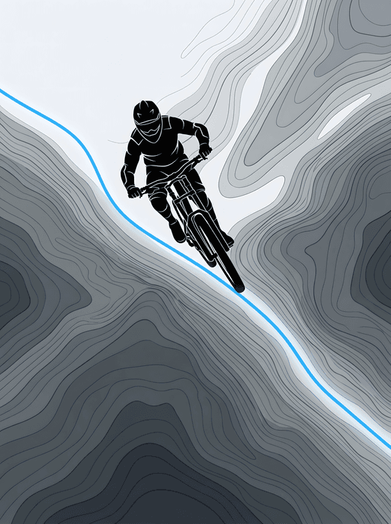 Neon Topography: Mountain Bike Descent