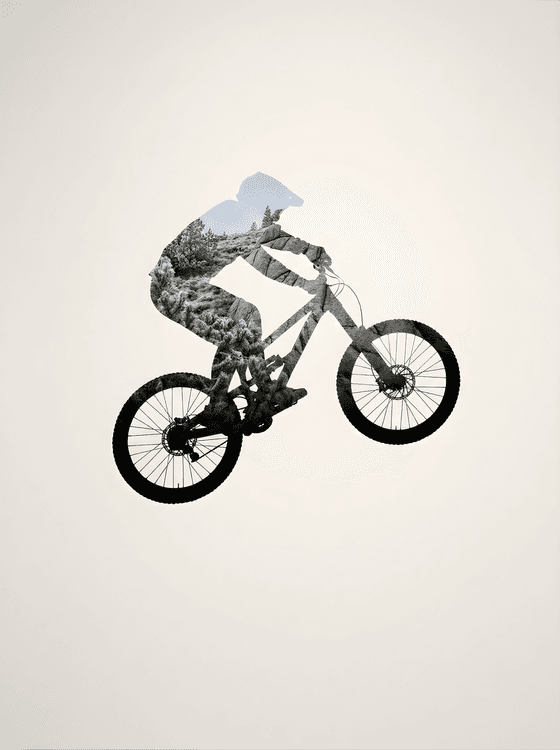 Mountain Crest: Double Exposure Biker