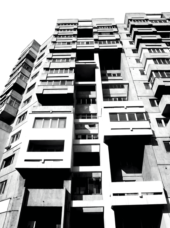 Brutalist Monolith: Bucharest Urban Geometry