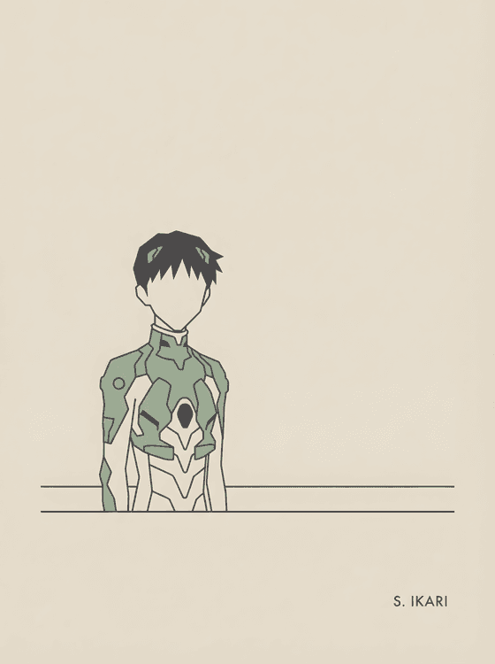 Shinji Ikari: Minimalist Pilot Silhouette