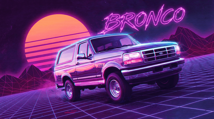 Synthwave Night Drive Ford Bronco