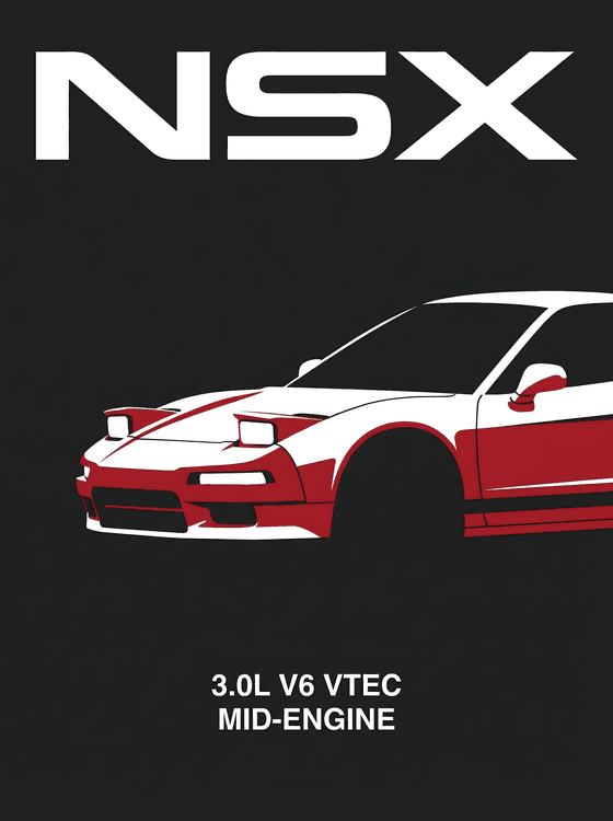 NSX VTEC Minimalist Spec Poster