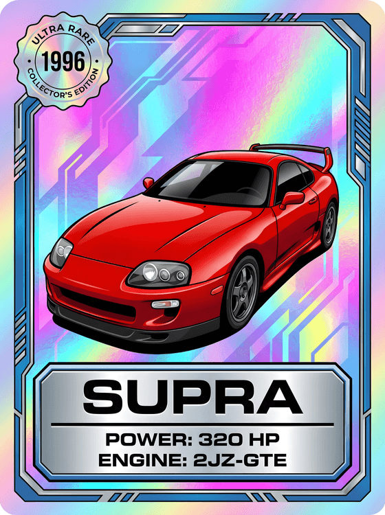 Ultra Rare 1996 Supra A80 Holographic Collector's Card