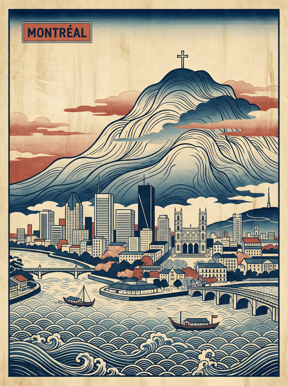 Montreal Ukiyo-e Skyline Fusion