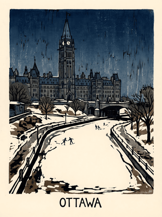 Winter Night on the Rideau Canal