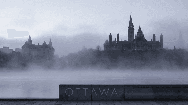 Misty Morning in the Capital: Ottawa Silhouette