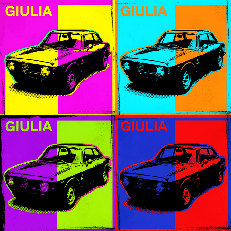 Alfa Romeo Giulia Pop Art Grid