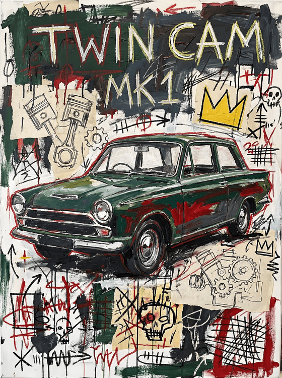 Lotus Cortina Mk1 Neo-Expressionist Collage