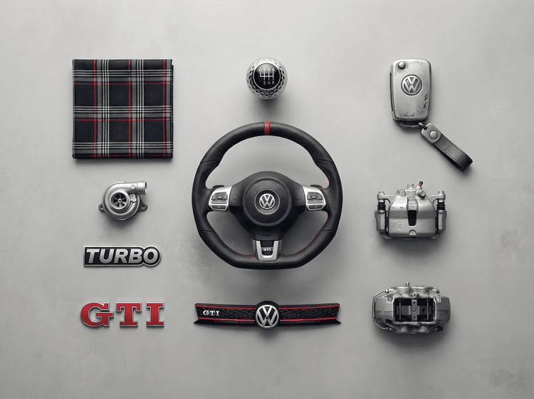 Volkswagen Golf GTI Component Essentials Knolling
