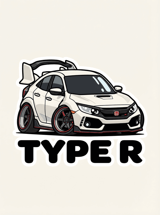Honda Civic Type R FK8 Chibi Sticker Art