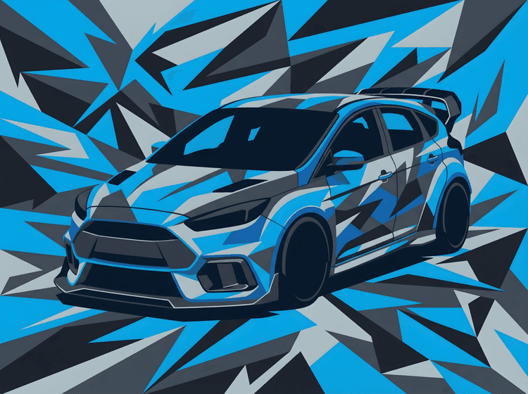 Ford Focus RS Shattered Blue Camo