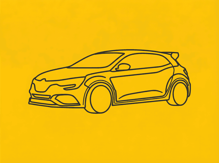 Renault Mégane R.S. Minimalist Line Art